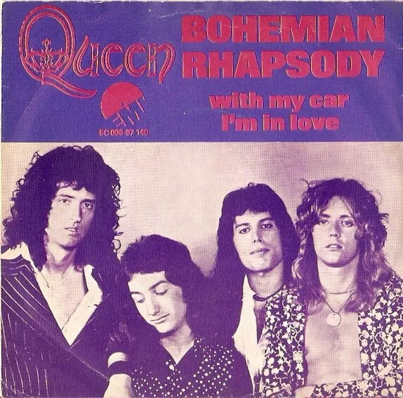 Queen ~ Bohemian Rhapsody ~1975 Dutch Wide Center 7" Vinyl Single auf Bild. Ärmel