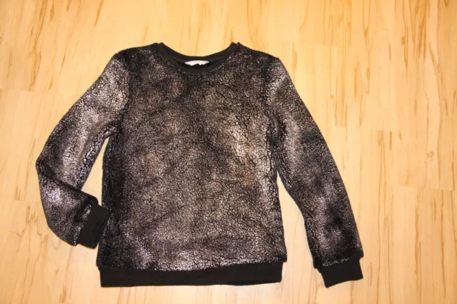 Little Eleven Paris | Black Gold Super Soft Sherpa Fur Crinkle Sweater; Sz 12Y