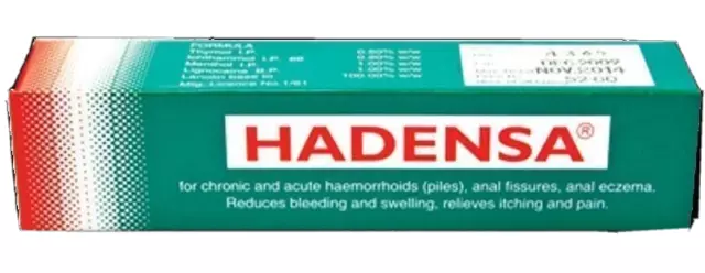 2 pack Dollar Company HADENSA OINTMENT  For Piles Anal Fissures Itching 40gm