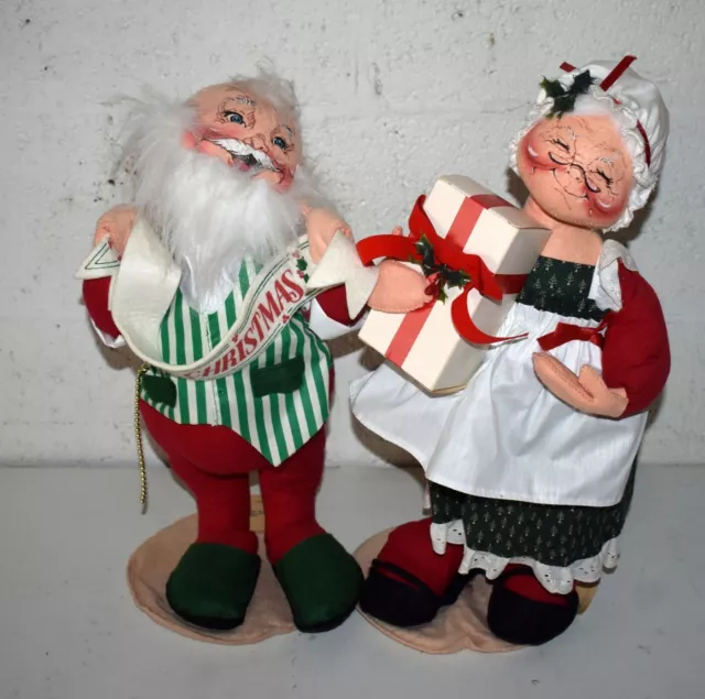 Vintage Annalee Mobilitee Dolls – Mr. & Mrs. Santa Claus W/Presents, Tags