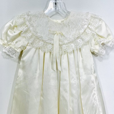 Vintage Alexis Baby Gown Dress Long Ivory Lace Ruffles Christening Baptism 9mo