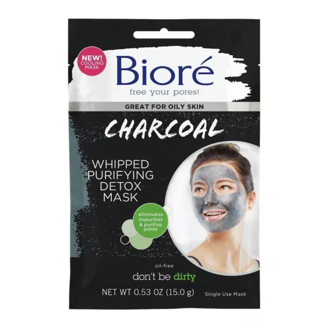 15g BIORE CHARCOAL WHIPPED PURIFYING DETOX DEEP PORE OIL-FREE MASK OILY SKIN