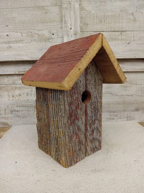 Old Primitive Handmade Birdhouse Weathered Reclaimed Barn Wood Salvaged