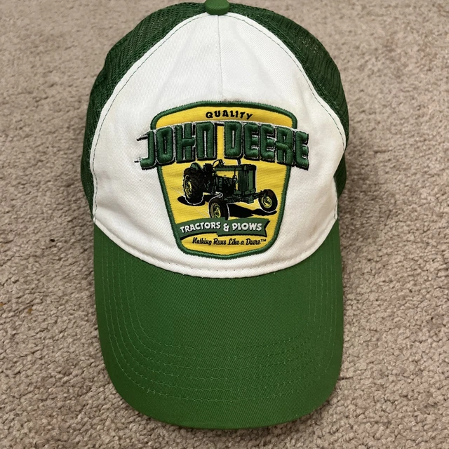 Vintage John Deere JD Tractors Plows Patch Mesh Snapback Trucker Hat Cap Vintage John Deere JD Tractors Plows Patch Mesh Snapback Trucker Hat Cap