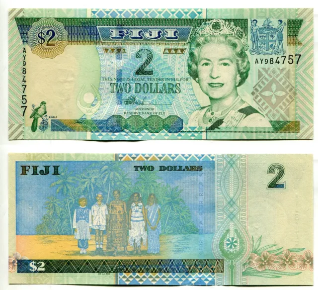 2 Dollars  Fiji / Fidschi ND(2002) unc,  P. 104a