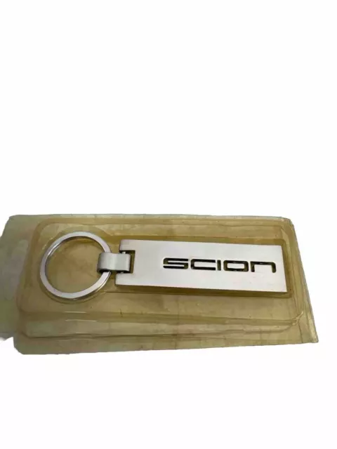 NEW IN BOX RETRO Scion Silver Metal Key Chain 3.5" Key Ring Promotional Item