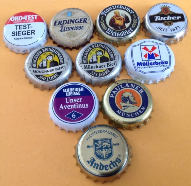 10x verschiedene Kronkorken aus Bayern, Bavaria - Crown/Bottle caps - No.7