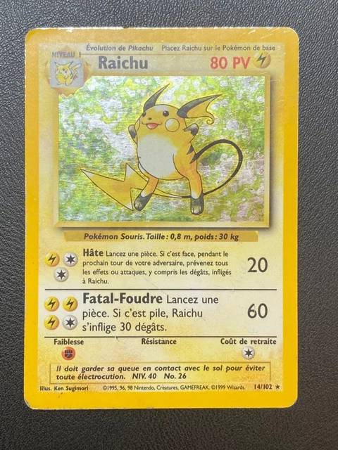 Pokemon Cards Fr Base Set - Raichu 14/102 Holo - Be