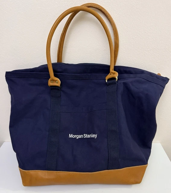 thumbnail image 2 of Scarborough & Tweed 17" Original JP Morgan Chase Duffel Bag – Blue Canvas Banker Tote – New With Tags 2 of 5