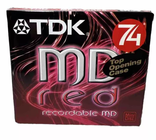 TDK | MD RED 74| MD-C74REB | mini disco registrabile MD minidisc audio TV | NUOVO