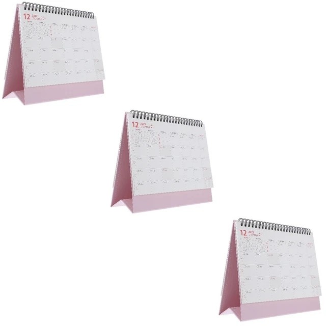 3 Pc Calendario Tavolo 2022 Rosa Cavalletto Cavalletti Per Dipingere