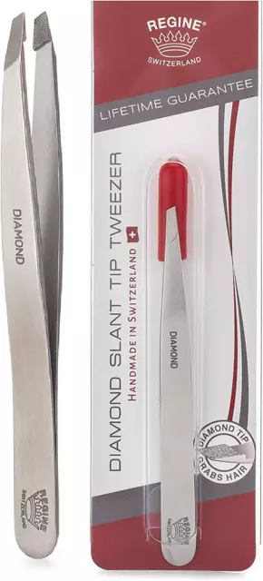 Diamond Tip Slant Tweezer, Stainless Steel Precision Tweez...