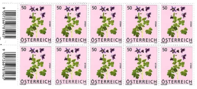 Österreich 2008: postfrisch Mi: AT 2759; Rand mit Bogenzähler  10-er Block