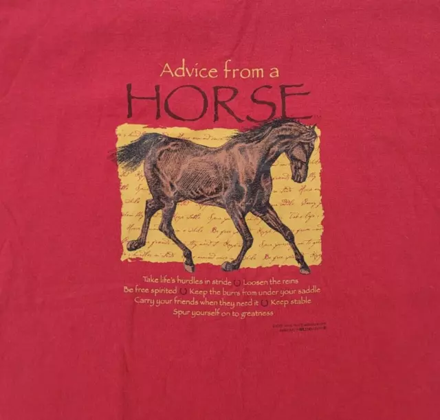 Advice From A Horse Red Short Sleeve Graphic Tee Adult L 2