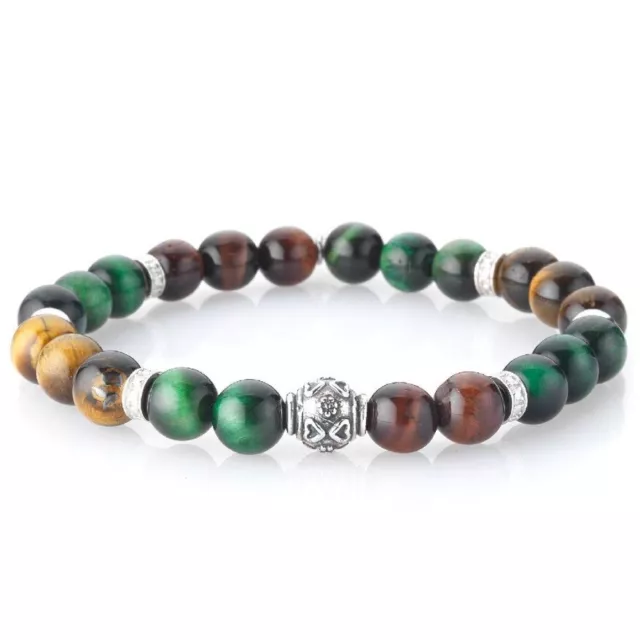 Ge / 443 Hommes Bracelet Vert Island Argent Oeil De Tigre Gerba -10% Réduction