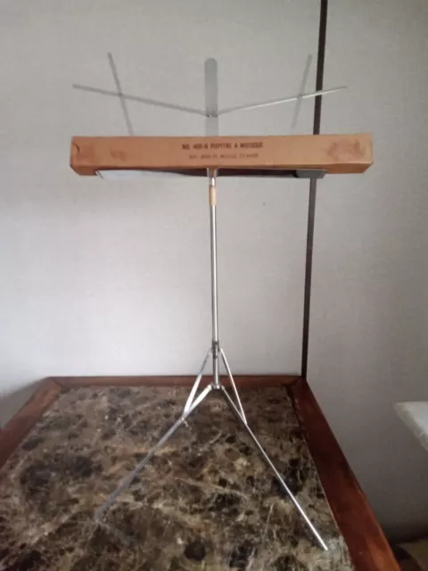 The Hamilton No 400-N Folding Chrome Music Stand - Adjustable with original box.
