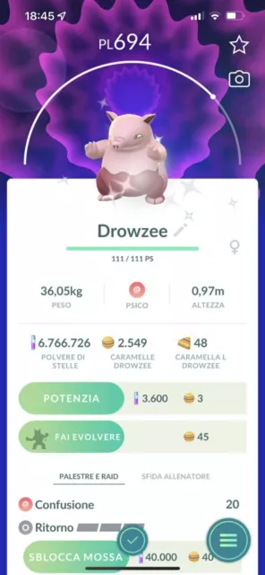 Pokémon GO - Shiny Purified Drowzee - See description