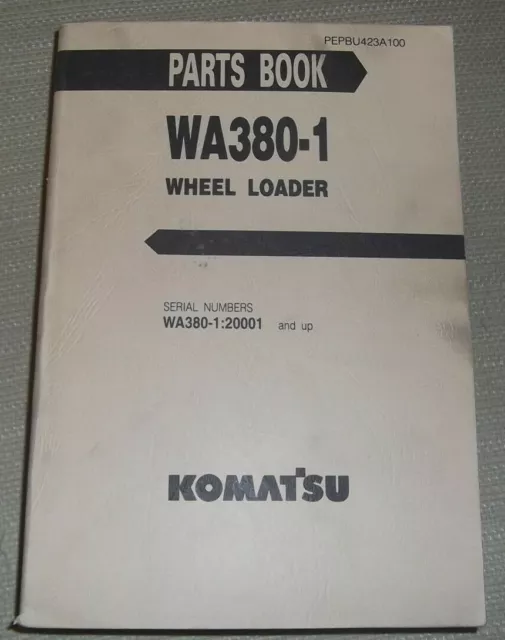 Komatsu WA380-1 Ruota Carico Parti Libro Manuale Catalogo S/N 20001-UP