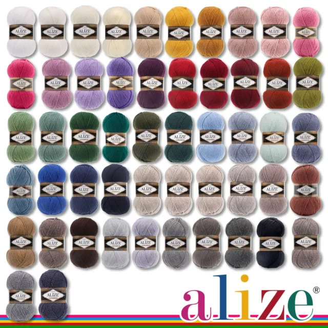 Alize 3 x 100 g Lanagold Wolle Garn zum Häkeln und Stricken Universal 52 Farben