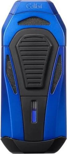 COLIBRI BOSS III / BLUE + BLACK TRIPLE JET FLAME LIGHTER + CIGAR CUTTER  w.BOX