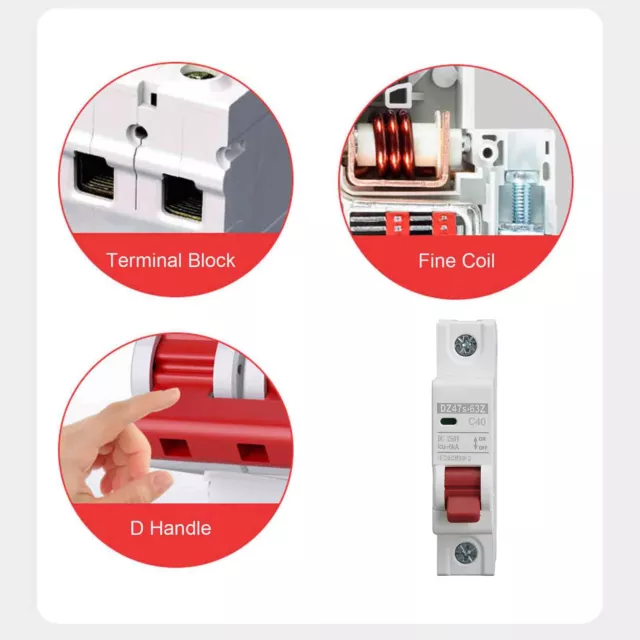 1P Disjoncteur DC 250V 40A DIN Rail Mount Solar Disconnect Switch Pour Solar PV