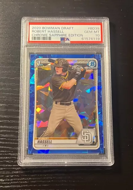 2020 BOWMAN ROBERT Hassell BD-39 SAPPHIRE BASEBALL CARD