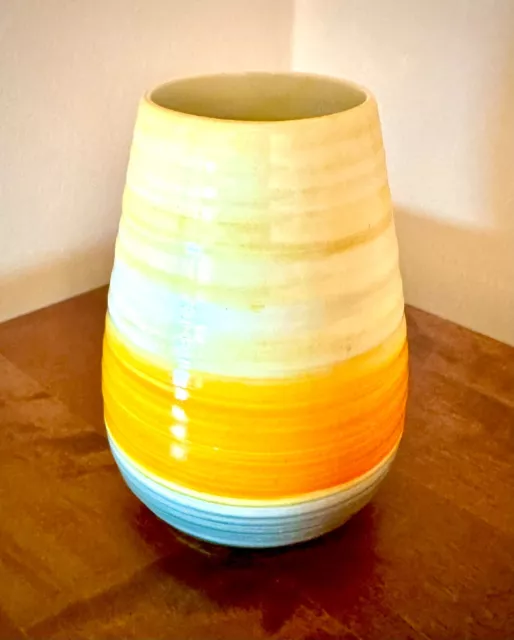 Shelley Harmony Dripware Small Yellow and Orange Vase 1930s Art Deco Stunning