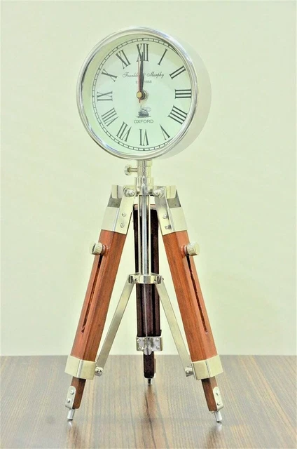 Horloge De Bureau Design Vélo En Métal Blanc - Dimensions 33.5x8x23.5 Cm, Pile AA Non Incluse
