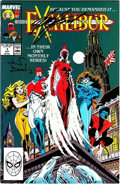 EXCALIBUR #1 FN- Signed 2X Chris Claremont/Alan Davis 1988 Marvel X-Men Spinoff