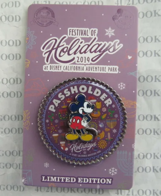 Disney Festival of Holidays Christmas Mickey DCA Passholder AP Pin NEW LE  2019