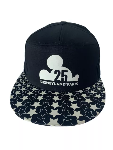 Disneyland Paris 25th Anniversary Black/White Glow in Dark Adjustable Cap Hat