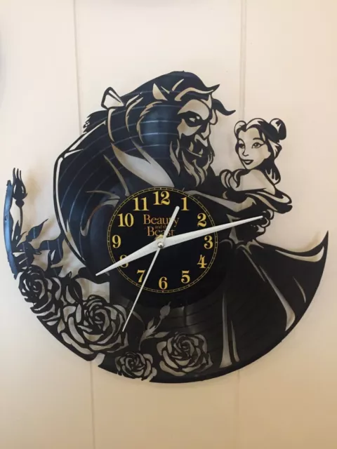 Beauty and the Beast Vinyl Wall Clock Gift Birthday Holiday Art Home Room Decor