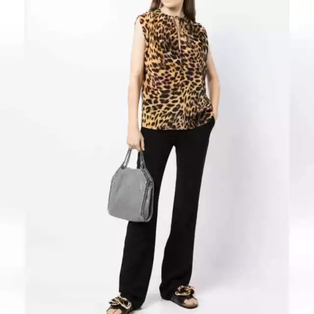 Stella McCartney leopard print silk blouse sz 36/2