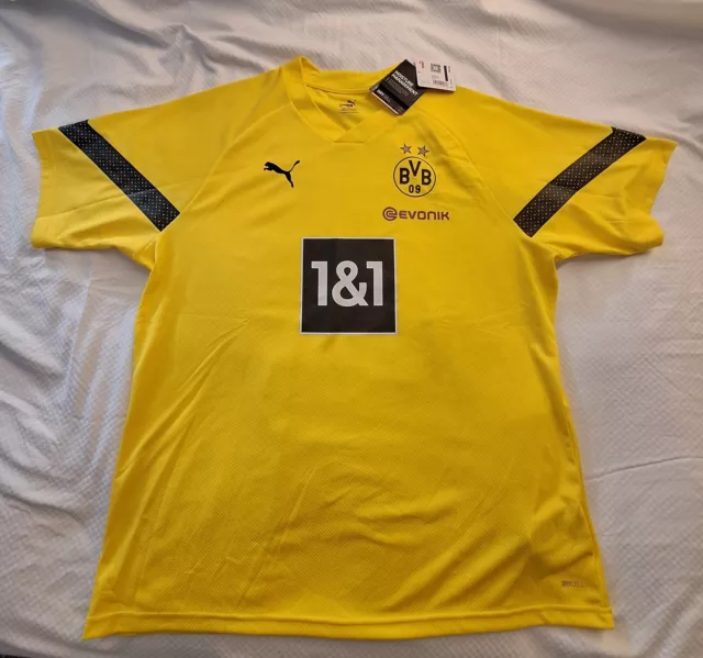 Puma Borussia Dortmund Yellow Soccer Jersey 1&1 Size XXL New with tags