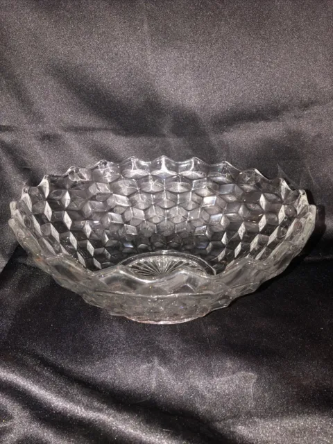 Fostoria American Large Clear Glass Bowl 10.5” Wide x 4.25” Tall