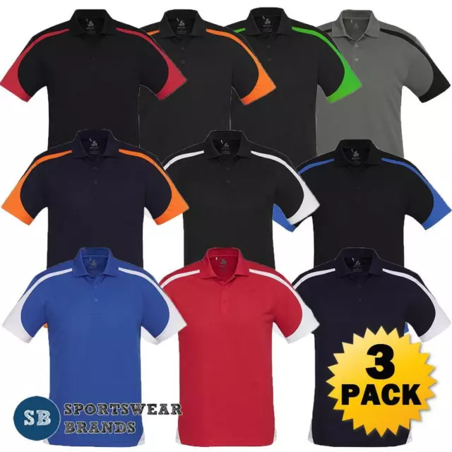 3 x Mens Talon Polo Shirt Top Sports Work Business Contrast Golf Casual P401MS