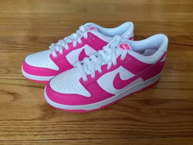 BRAND NEW Nike Dunk Low GS Laser Fuchsia Pink White FB9109-102 Youth Size