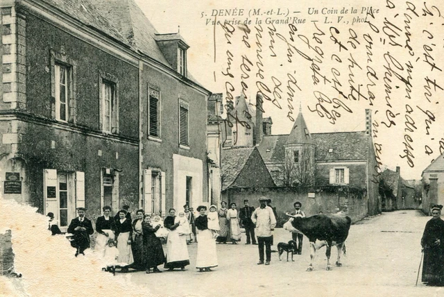 CARTE DENEE VUE prise de la Grand'Rue Villageois et la vache EUR 7,00