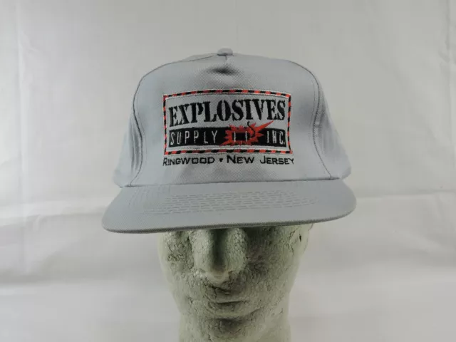 Trucker Farmers Hat Ball Cap Explosives Supply Gray Embroider Patch SB Dynomite