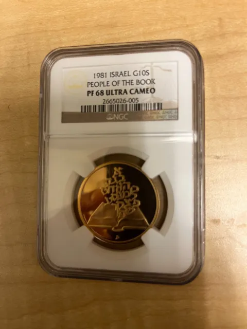 1Srael 1981 Gold 1/2 Oz 10 S Ngc Pf 68 Ultra Cameo People Of The Book