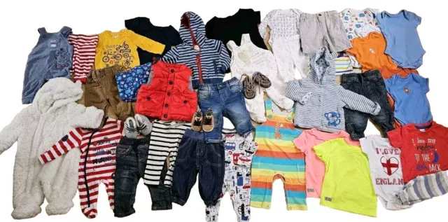 Baby Boys 0-3-6 Months x39 Bundle Jasper Conran Gilet Jeans Sleepsuits Shoes VGC