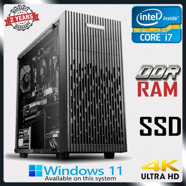 Intel Core i7 Quad Gaming PC Computer 16GB RAM SSD + HDD Home Desktop System