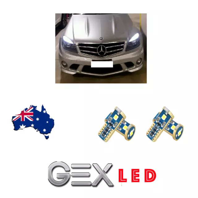 4PC Led Parkers T10 501 White Light Fits Mercedes C Class  Amg W204 DRL No Error
