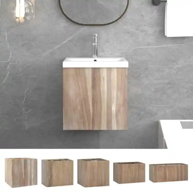 Wall Cabinet Bathroom Storage Vanity Mirror Cabinet Solid Wood Teak vidaXL