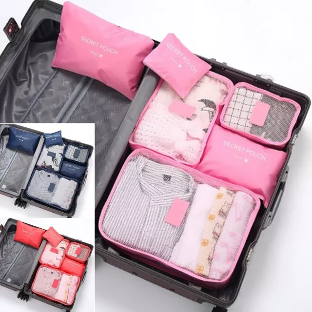Borse da viaggio durevoli 6 pz cubi di imballaggio per organizzazione bagagli
