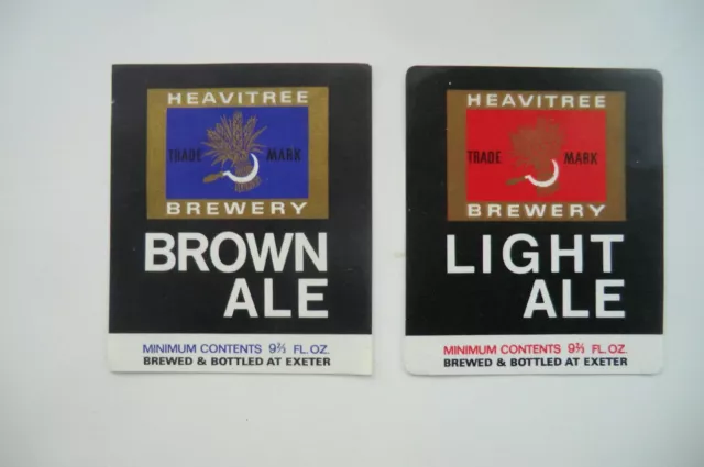 Mint Pair Heavitree Brewery Exeter Brown & Light Ale Brewery Beer Bottle Labels