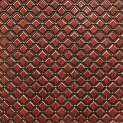 3D Tin Look D1276 Antique Rosewood PVC Drop In Ceiling Tiles 2x2 Lot of 25 Pcs