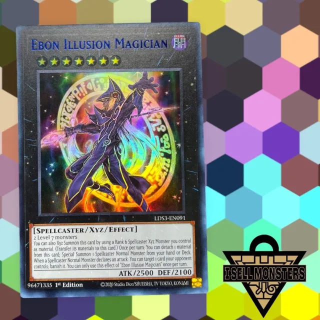 Yugioh BLUE Ebon Illusion Magician LDS3-EN091 Ultra Rare 1st Yu-Gi-Oh! FAST SHIP