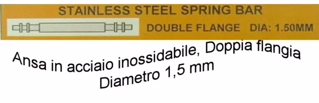 ANSE PERNI PER OROLOGIO IN ACCIAIO INOX AFFIDABILI CON DOPPIO COLLARE diam.1,5mm