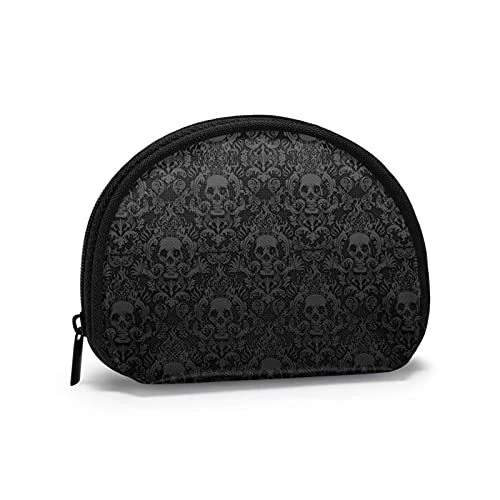 Gothic Skull Cat Canvas Small Coin Purse Pouch Change Wallet Card Holder with...